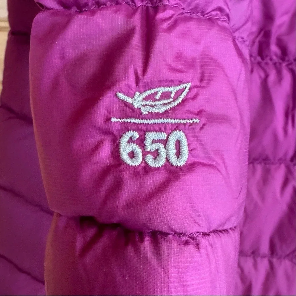 L.L. Bean Coat Puffer Down Hood Purple Girls' Sz 8 Winter Kids Snow Sustainable